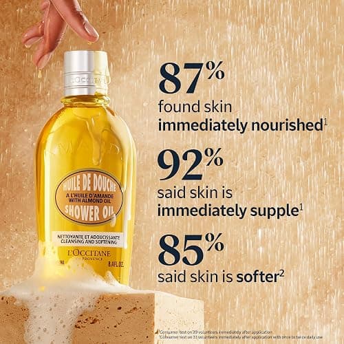 L'OCCITANE Almond Favorites Set: Cleansing Shower & Supple Skin Oils, Hand Cream & Moisturizer, Travel Size Skincare Essentials, Bath & Body Gift Set thumbnail 2