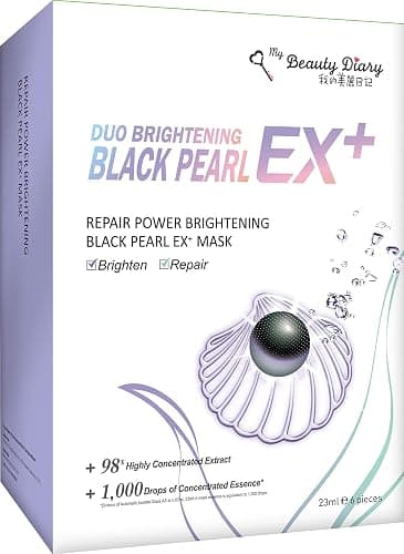 My Beauty Diary -Repair Power Brightening Black Pearl EX+ Facial Face Mask (6 Sheets) - New English Version - Image 1