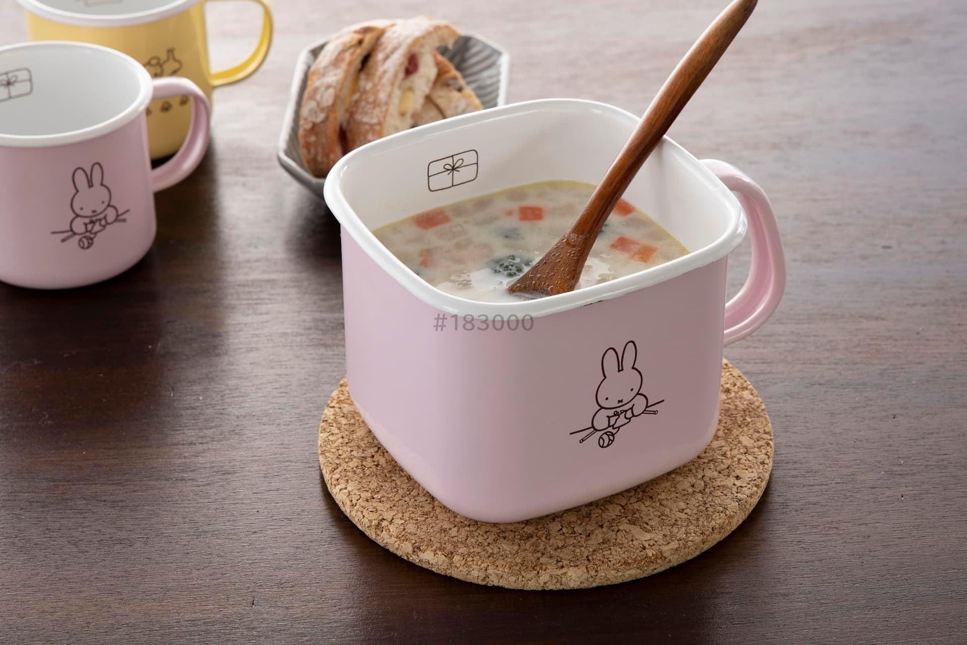 Fuji Horo Miffy Pastel Miso Storage Container Square Miso Pot Fits Directly Pink Gift miffy Enamel thumbnail 4
