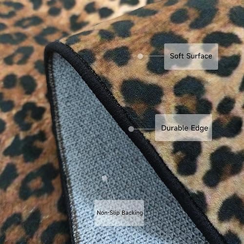 Aukib Leopard Rug 4x6 Cheetah Print Washable Non-Slip Rug Ultra Soft Low-Pile Indoor Carpet for Living Dining Playroom thumbnail 5