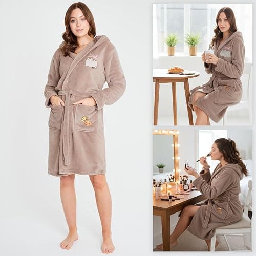 Get Trend Robe for Women Teens, S-XL, Soft Fleece Dressing Gown with Hood, Plush Bathrobe, Cozy Loungewear, Gifts for Women thumbnail 2