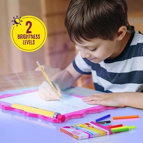 Dan&Darci Light Up Tracing Pad for Kids - Arts & Crafts Writing Drawing Tracer Board, Craft Kit for Girls & Boys Ages 6-12 - Birthday Toys Gifts Ideas for Girl or Boy 6+ Year Old Gift Toy - 6 7 8 9 10 thumbnail 2