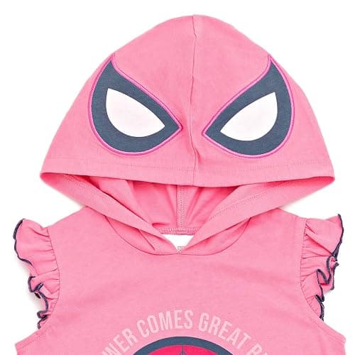 Marvel Spider-Man Girls Cosplay Tank Top and French Terry Dolphin Shorts Outfit Set Toddler to Big Kid Sizes (2T - 14-16) thumbnail 5