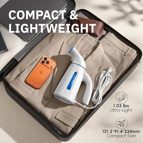 OGHom Steamer for Clothes, Handheld Clothing Steamer for Garment, 240ml Big Capacity 700W Portable Travel Steam Iron (Only for 120V) thumbnail 3