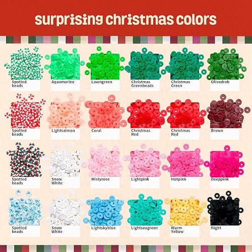 Gionlion Christmas Gifts for Kids Girls - 24 Colors Clay Beads Bracelet Making Kit, Christmas Crafts Toys DIY Arts and Crafts for Kids Age 6-13 thumbnail 2