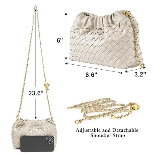 Joryin Woven Women's Crossbody Bag & Evening Purse, Trendy Dumpling Clutch & Hobo Cloud Shoulder Bag Trendy Dumpling Clutch thumbnail 5