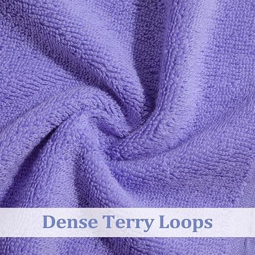 Tudomro 15 Pcs Washcloths Bulk 13 x 13 Inch 100% Cotton Wash Cloths Set Soft Absorbent Face Cloths Face Towels Quick Drying Hand Fingertip Towels for Hotel, Gym, Bathroom, Spa(Purple Series) thumbnail 4