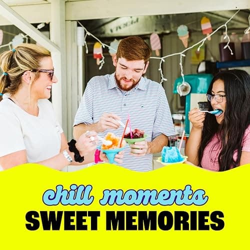 Hawaiian Shaved Ice S700 Kid-Friendly Snow Cone Machine Kit with 3-16oz. Syrup Flavors: Cherry, Grape, and Blue Raspberry, Plus 25 Snow Cone Cups, 25 Spoon Straws, and 3 Black Bottle Pourers thumbnail 6