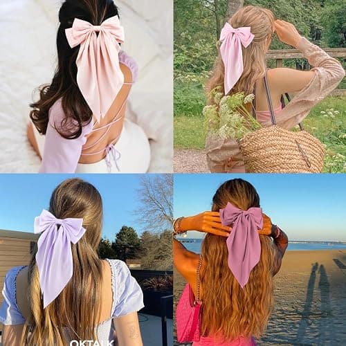 Canitor Hair Bows for Women Barrettes Clip Large Ribbon Cute Preppy Teenager Tween Teen Girl Gifts Trendy Stuff Aesthetic Coquette Fashion Hair Accessories thumbnail 2