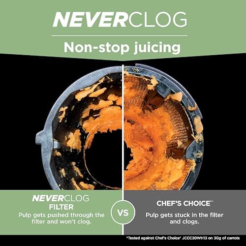 Ninja NeverClog 3-in-1 Juicer, Slicer & Shredder, 32oz Vessel, JC152 | NeverClog auger juices non-stop, plus slicing & shredding attachments. Total Pulp Control, 32-oz vessel, dishwasher safe thumbnail 15