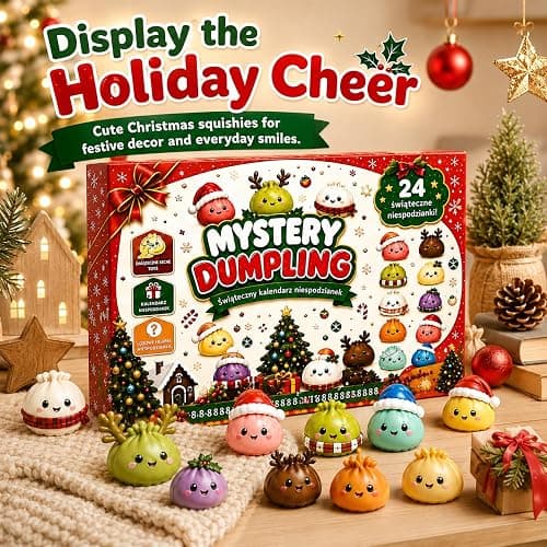 Christmas Dumpling Advent Calendar, 24 Surprise Mini Figures Holiday Gift | Dumpling advent calendar with 24 surprise figures, Christmas countdown, collectible toys, holiday gifts, seasonal family fun thumbnail 2