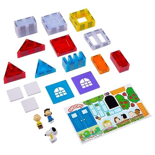 Cra-Z-Art Magnetix 3D Peanuts Charlie Brown and Friends Magnetic Building Tile Playset, Educational, STEM Toys for Ages 3+, 50 Pieces thumbnail 4