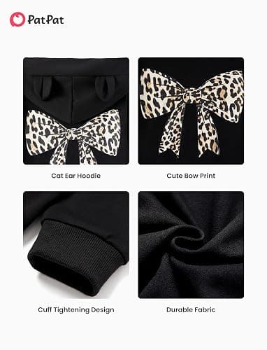 PATPAT Girls Graphic Hoodies Cute Print Pullover Hooded Sweatshirt 4-14Y | Long Sleeve, Cat Ear Hood, Cotton Blend, Ribbed Cuffs Hem, Breathable, Casual/School/Outdoor, Y2K Preppy Fall Winter Outfits thumbnail 6