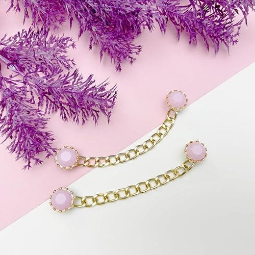 Bling Shoe Charms for Women, Sparkle Rhinestones Shoe Decoration Charms, Girly Shoe Chains for Clog Sandals, DIY Shoe Accessories for Party Favor - Light Pink thumbnail 8