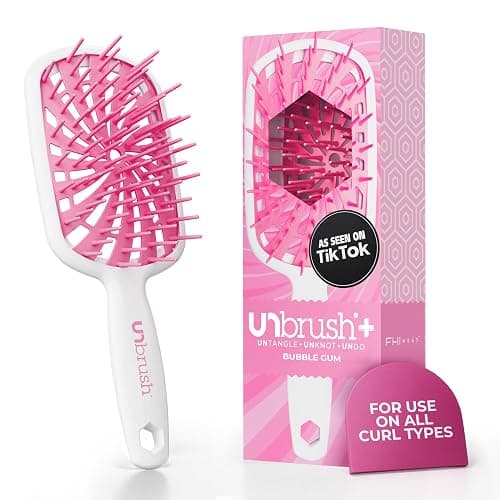 FHI Heat UNbrush Plus Brosse à cheveux bouclés pour un démêlage doux et efficace sur les types de cheveux humides ou secs fragiles, brosse démêlante avec 84 poils UltraFlex, ultra légère, ventilée - Image 1
