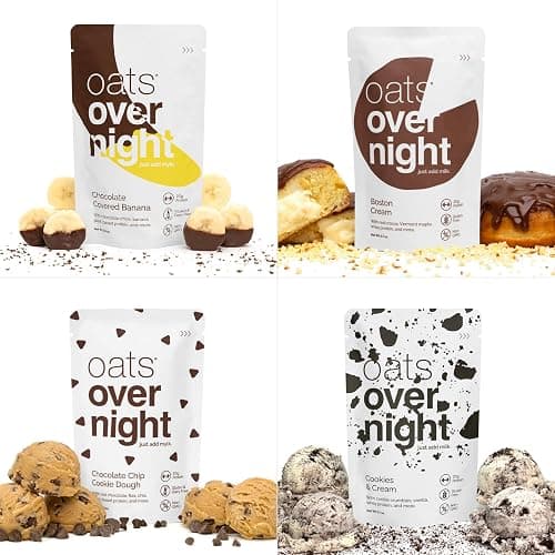Oats Overnight Chocolate Variety Pack - High Protein, High Fiber Breakfast Protein Shake - Gluten Free Oatmeal, Non GMO High Protein Oatmeal - Smores, Dark Chocolate Sea Salt & More Flavors (8 Pack) thumbnail 8