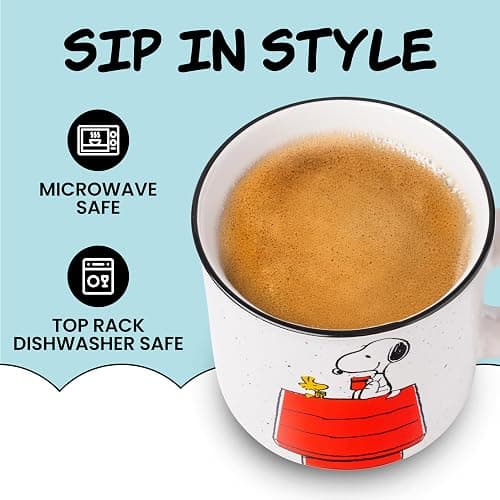 Silver Buffalo Peanuts Snoopy and Woodstock Get Cozy Ceramic Camper Mug, 20 Ounces thumbnail 4