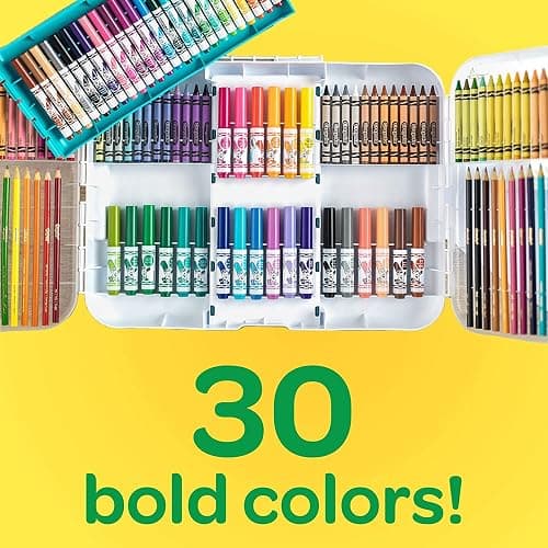 Crayola Ultra Smart Case, 150 Pieces, Art Set for Kids, Gift, (Model: 04-6810) thumbnail 6