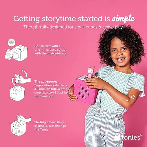Toniebox 1 Audio Player Starter Set with Playtime Puppy - Listen, Learn, and Play with One Huggable Little Box - Pink thumbnail 4