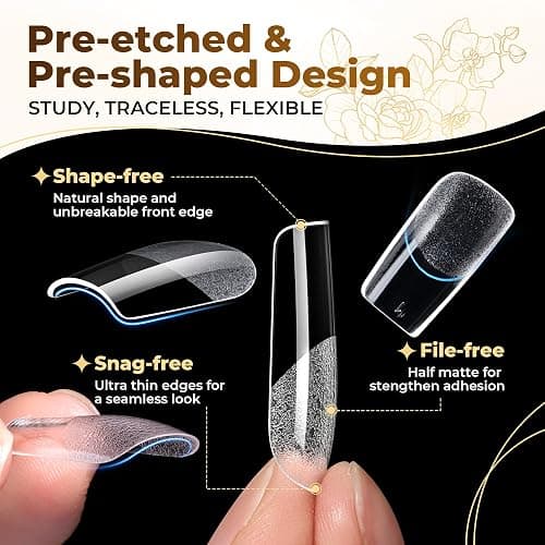 UNA GELLA Square Fake Nails, 504pcs Gel Nail Tips Clear Press on Nails Pre-shape for Full Cover Square Nails French False Nails For Nail Extension Nail Art Home DIY 12 Sizes False Gelly Tips thumbnail 3