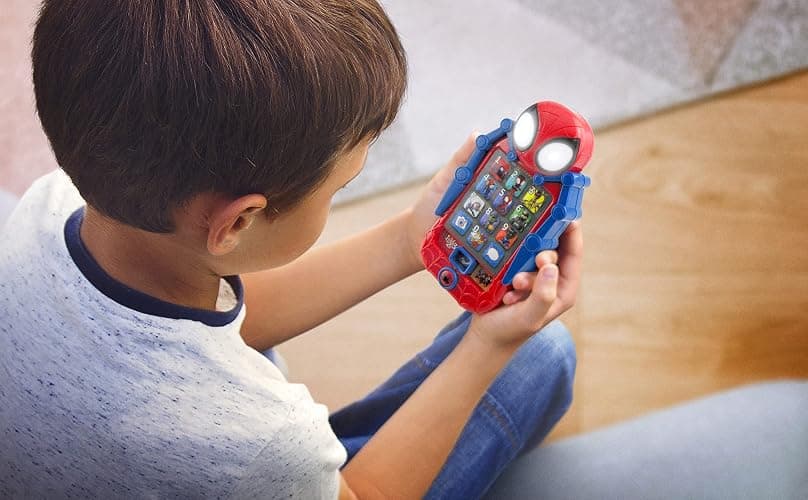 eKids Spidey and His Amazing Friends Toy Phone for Toddler with Built-in Preschool Learning Games, Educational Toys for Activities and Pretend Play, for Fans of Spiderman Gifts thumbnail 2