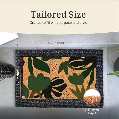 THEODORE MAGNUS Spring Door Mat – Coir Doormat for Outdoor Entrance, Durable Welcome Mat with Non-Slip Backing, Perfect for Front Door and Entryway - Outdoor/Indoor - Tropical Mirage - Tropical Mirage thumbnail 3