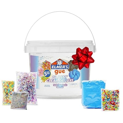 Elmer's Gue Premade Includes 5 Sets of Slime Add-ins, 3 Lb. Bucket, Glassy Clear - Image 1