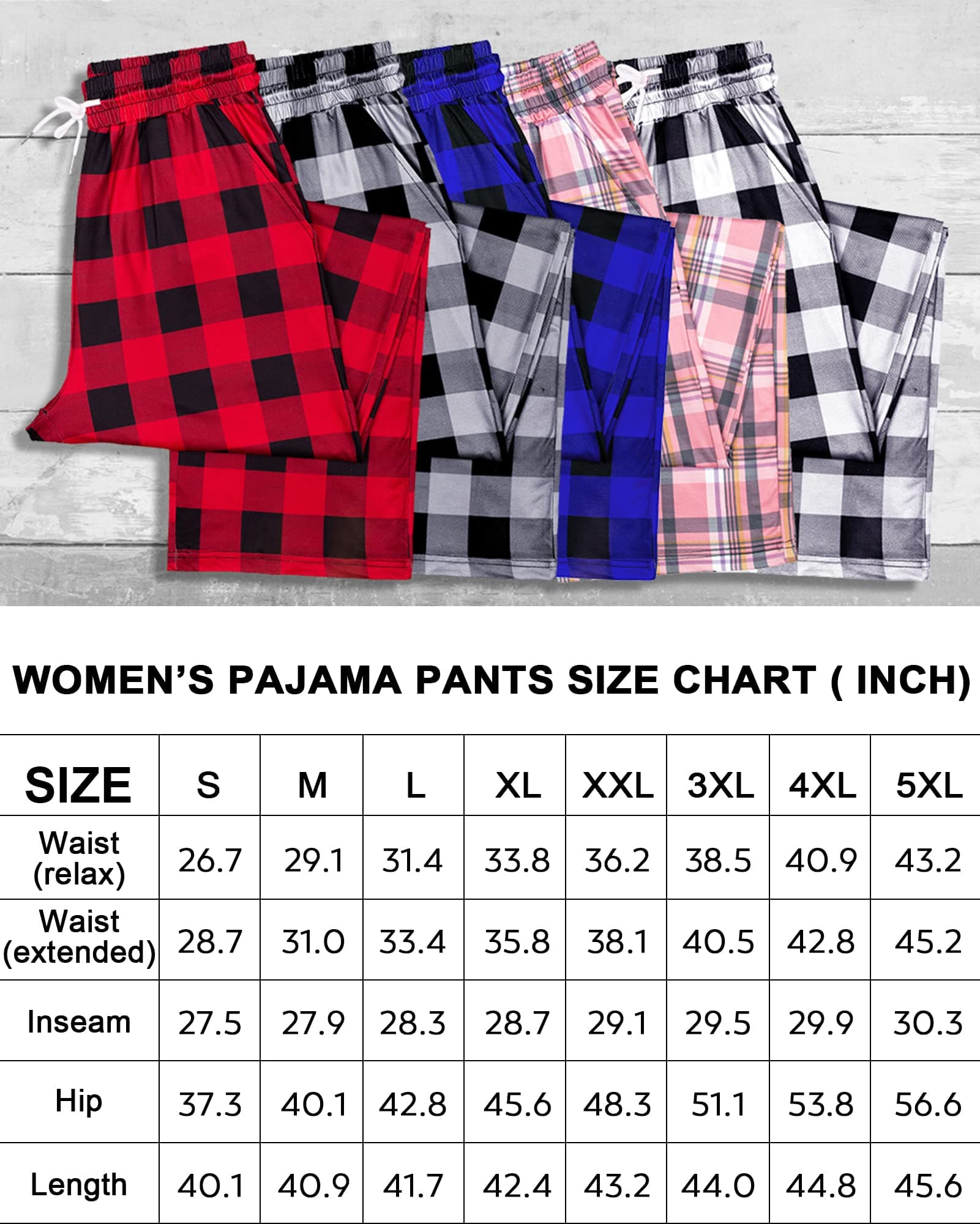 Alimens & Gentle Women's Pajama Pants Stretch Bottoms Cotton Drawstring Lounge Sleepwear with Pockets - Black&white - Medium thumbnail 7