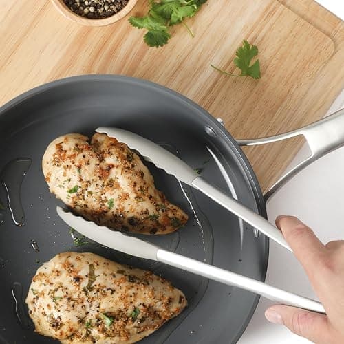 Calphalon Edge 11-Piece Silicone and Stainless Steel Kitchen Tool Set, Kitchen Utensil Set, Heat Resistant Nonstick Safe Kitchen Gadgets with Non-Slip Handle, Durable Kitchen Gadgets (Taupe) thumbnail 6