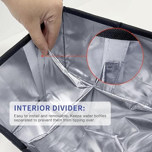 COMFORTKEEPER Reusable Drink Carrier with Handle, Insulated Drink Holder Bag with Adjustable Dividers, 600D Oxford Fabric Cup Carrier Drink Caddy for Delivery Car Coffee & Beverages, 4 Cups thumbnail 5