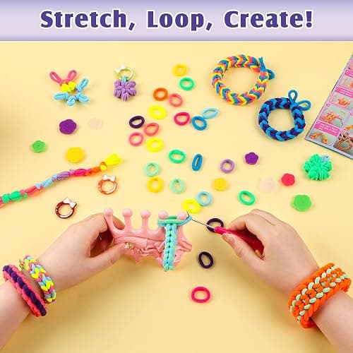 DPAPDI Bracelet Making Kit Toys for Kids, Girls Crafts for Ages 6-12 | Mermaid Weaving Loom Bracelets Kits with 1200+ Colorful Fabric Loops, Birthday Gift for DIY Beginners thumbnail 3