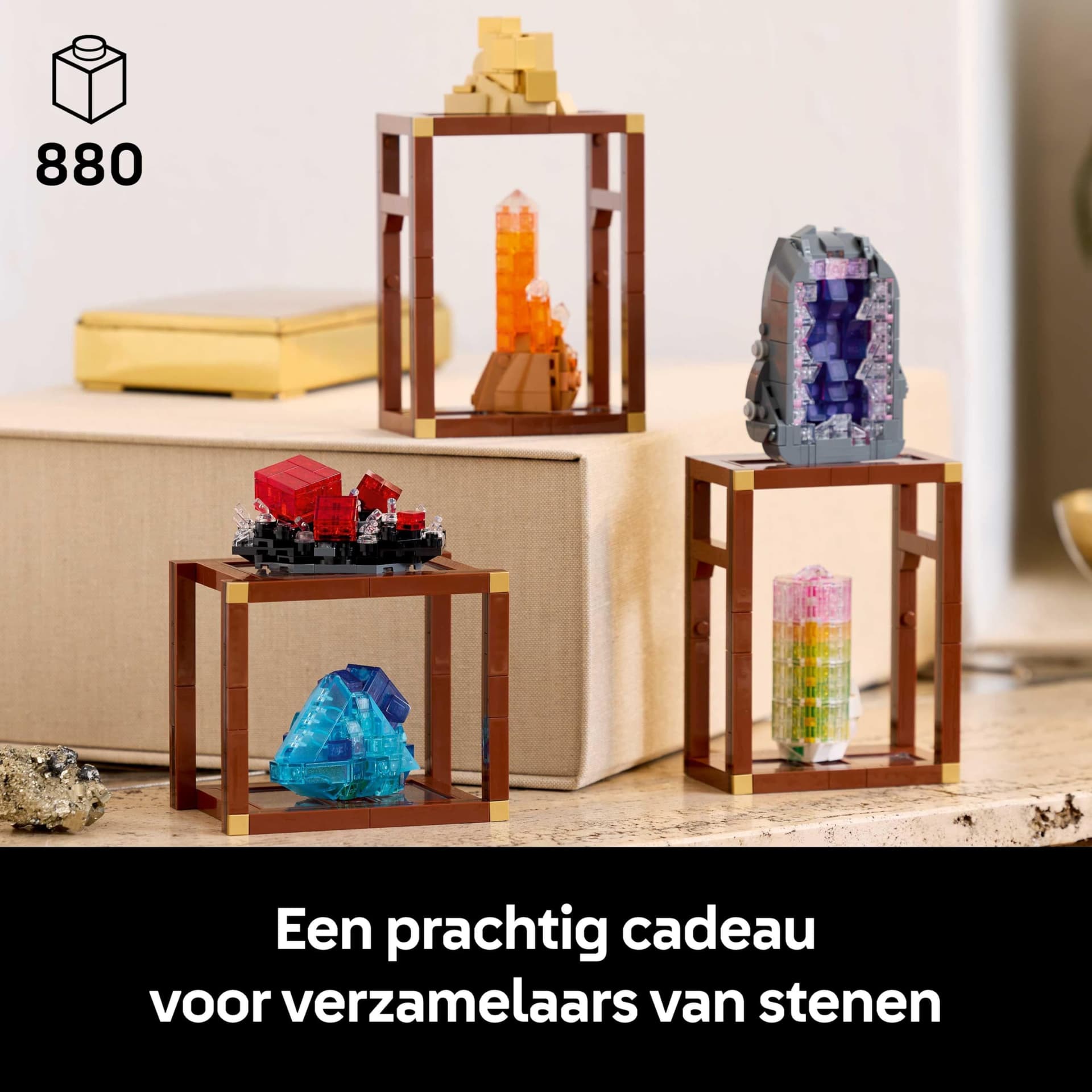 LEGO Ideas Mineral Collection Building Kit for Adults – Model with Crystal Elements Incl. Amethyst, Fluorite and Mandarin Quartz, Plus 3 Stands – DIY Home Decoration Gift – 21362 thumbnail 2
