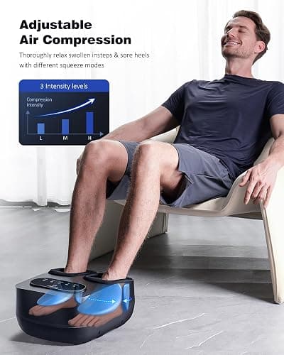 Foot Massager with Heat and Remote, Shiatsu Deep Kneading Feet Massager for Plantar Fasciitis & Neuropathy, Foot Warmer, Gifts for Mom Women Men Dad, Fits Up to Men Size 12 thumbnail 7