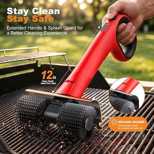 NeatLt Electric Grill Brush for Outdoor Grill, Cordless BBQ Grill Cleaner with Dual Rotating Heads, 450 RPM Motorized Grill Cleaning Brush with Forward & Reverse, 6-Piece Replaceable Brush Set thumbnail 6