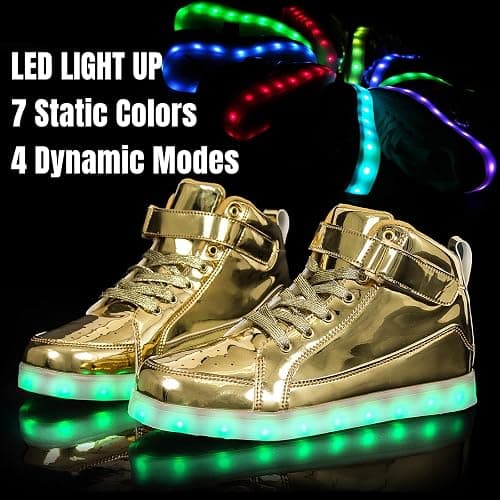 IGxx LED Light Up Shoes for Kids High Top Sneakers Lights Shoes for Boys Girls Unisex USB Charging Flashing Luminous thumbnail 3