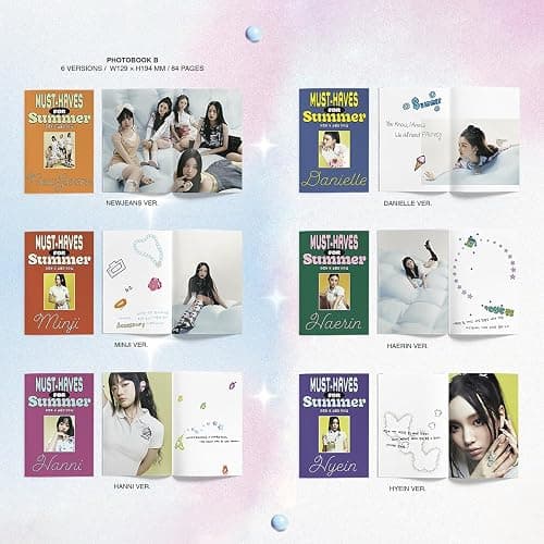 Get Up 2nd EP Album Bunny Beach Bag ver. / Random Photobook A+B+C Lyric Book + Photocards + Stickers Postcards + Bookmark + 1 Extra PVC Photocard K-POP Sealed Album thumbnail 5