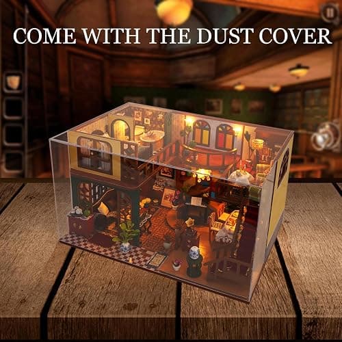 Foyucool DIY Miniature House Kit, Dollhouse Kit with Furnitures, 1:24 Mini House Making Kit for for Adult to Building, Father's Day/Home Decorations/Gifts for Family and Friends, Loft - Loft thumbnail 8