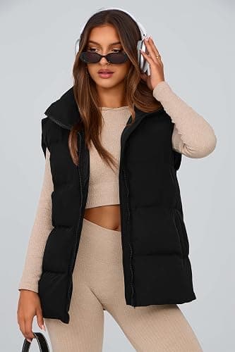 PRETTYGARDEN Women's Puffer Jacket Vests 2025 Fall Casual Sleeveless Stand Collar Zip Up Coats Warm Winter Outerwear thumbnail 6