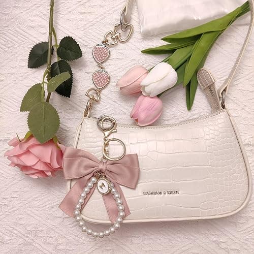 Nalefow 4Pcs Purse Extender Chain & Bow Keychain Kit, 2 Extender Chains & 2 Bow Charms,Handbag Strap Extenders Purse Charms thumbnail 6