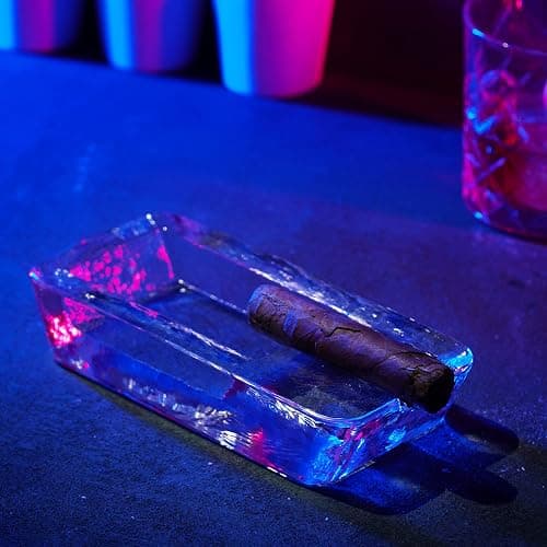The Buybox Cigar Ashtray Big Ashtrays for Cigarettes Outdoors Large Heavy Glass for Patio/Outdoors/Cigars Ash Tray Large Giant Luxury Premium Cigarette Ashtrays for Outdoor Party Restaurant & Pool thumbnail 5