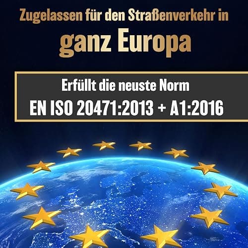 HELDENWERK Auto Warnweste 2er Set für Erwachsene europaweit einsetzbar - Reflektierende Warnwesten 2026 - PKW Sicherheitsweste, Pannenweste, KFZ Weste thumbnail 6