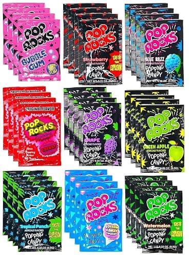 Pop Rocks Candy Variety Pack Popping Candy - Pop Rocks Bulk Candy, Nine Different Flavors Bulk Popping Candy (36 Count) - Image 1