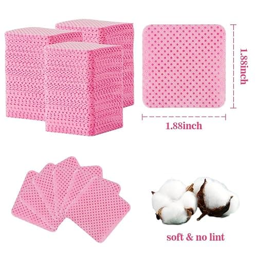 MAQIHAN 1200 Lint Free Nail Wipes - Pink Acetone Nail Polish Remover Wipes Lint Free Nail Wipes Pads Gel Nails No Lint Nail Glue Wipes Eyelash Extensions Toallitas Para Uñas Sin Pelusa Nail Supplies thumbnail 2