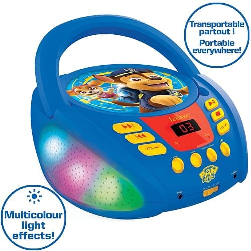 Lexibook - Paw Patrol - Bluetooth CD Player for Kids – Portable, Multicoloured Light Effects, Microphone Jack, Aux-in Jack, AC or Battery-Operated, Girls, Boys, Blue/Red, RCD109PA thumbnail 3