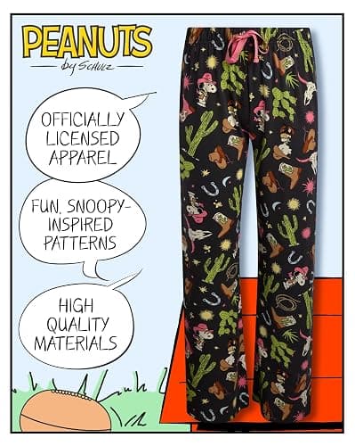 COCO BRANDS Womens Pajama Pants - Peanuts Snoopy Soft Stretch Sleepwear Bottoms - Comfy Fun Pajamas for Women (Sizes: XS-XL) thumbnail 2