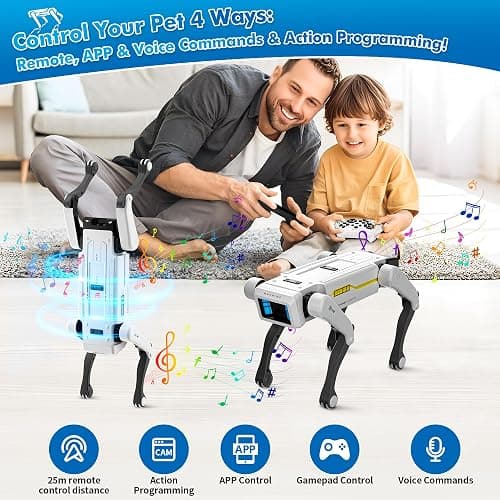 Dingdongwu Smart Robot Dog - Interactive STEM Pet with Voice Control, 30+ Actions & APP Programming, Durable Design for Kids Age 6+ (Compatible with iOS/Android) thumbnail 2