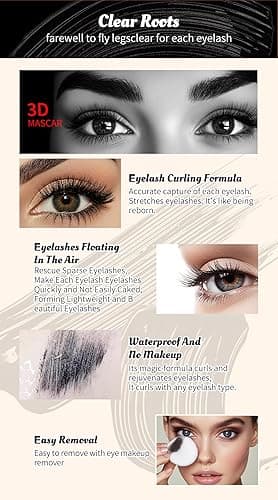 Unique High Heel Design Mascara – Ultra-Volumizing & Lengthening Lash Cosmetics Mascara for Long, Thick, Curled Lashes – 24H Waterproof & Smudge-Proof – Ultra Black, Dramatic Eye Makeup Look - High Heels Mascara thumbnail 4