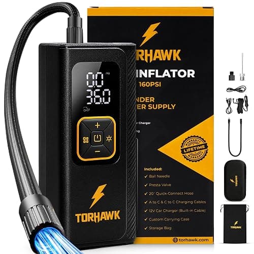 Portable Tire Inflator Air Compressor for Car Tires, Dual Cylinder, Cordless Air Pump for Car, Truck, SUV, 160 PSI, Dual Power, 7500mAh Battery, 12V DC, LED Light & Auto Shut-Off thumbnail 6