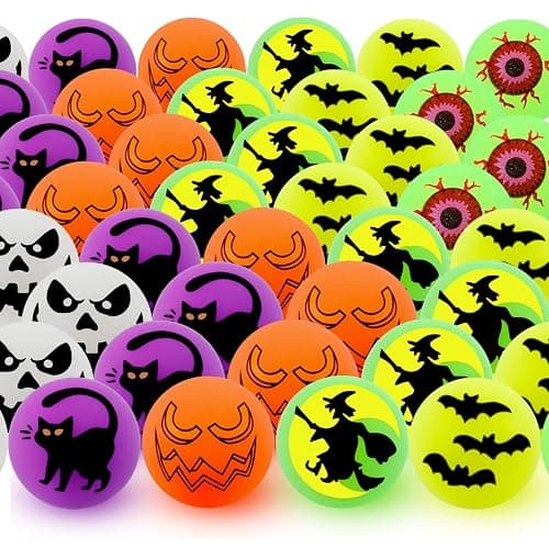 72 PCS Halloween Glow in The Dark Bouncing Balls, Party Favors Supplies | Halloween Theme Glowing Bouncy Balls, for Halloween Party Supplies, Party Favors, Trick or Treating Goodies thumbnail 6