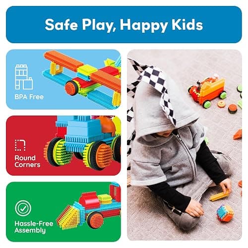 PicassoTiles 120pcs Hedgehog Interlocking Building Blocks Tiles Construction Toy Set Learning Playset STEAM Development Preschool Kindergarten Toy for Kids Age3+ PTB120 thumbnail 6